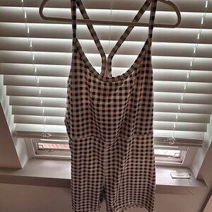 Old Navy Black and White Checkered Jumpsuit